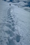 Wandern im Schnee, gelegentlich auch alpin schifahren